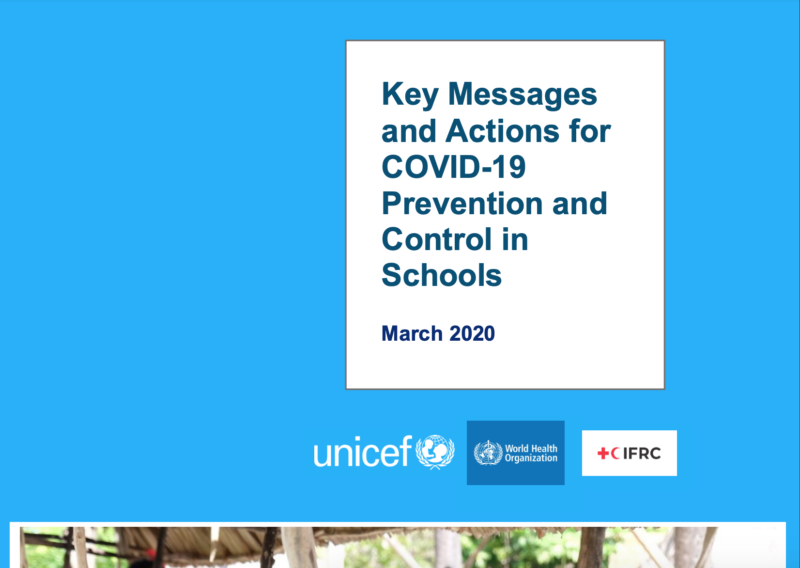 Key Messages and Actions for COVID-19 Prevention and Control in Schools